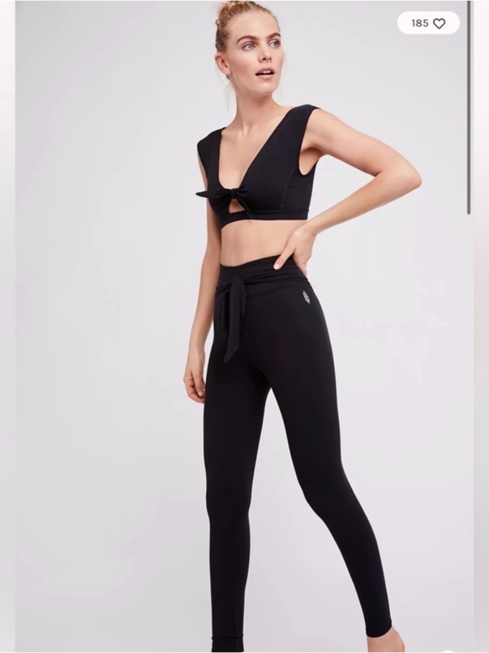 FP Movement by Free People Black High-Rise Tie-Waist Leggings
